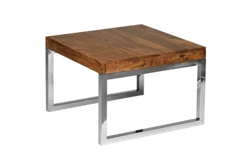 Sido bord Wohnling massivt trä, kvadratisk med metallkromben, herrgårdsstil 60x60 cm - 60x60 cm - Möbler - Bord & matgrupper - Avlastningsbord - Lampbord