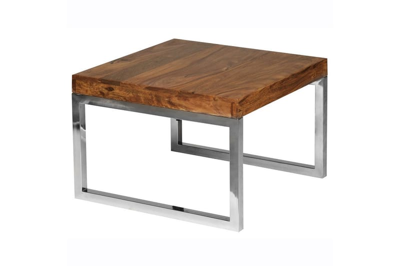 Sido bord Wohnling massivt trä, kvadratisk med metallkromben, herrgårdsstil 60x60 cm - 60x60 cm - Möbler - Bord & matgrupper - Avlastningsbord - Lampbord