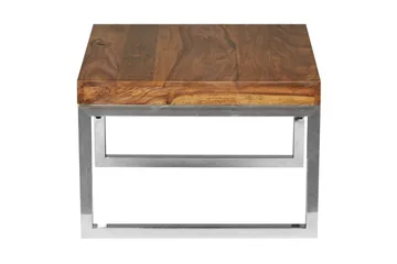 Sido bord Wohnling massivt trä, kvadratisk med metallkromben, herrgårdsstil 60x60 cm - 60x60 cm - Möbler - Bord & matgrupper - Avlastningsbord - Lampbord