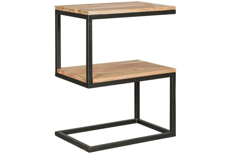 Sido bord Wohnling Massivt trä, S Cube, metallram i lantlig stil Akacia - Akacia - Möbler - Bord & matgrupper - Avlastningsbord - Lampbord