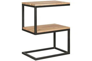 Sido bord Wohnling Massivt trä, S Cube, metallram i lantlig stil Akacia - Akacia - Möbler - Bord & matgrupper - Avlastningsbord - Lampbord