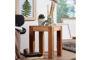 Sido bord Wohnling massivt trä 35x35cm med träben, lantlig stil Akacia - Akacia - Möbler - Bord & matgrupper - Avlastningsbord - Lampbord
