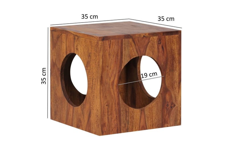 Sido bord Wohnling Massivt trä kub förvaringsutrymme lantstil - Möbler - Bord & matgrupper - Avlastningsbord - Lampbord