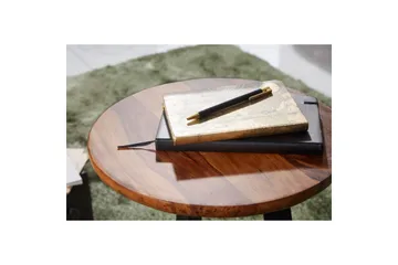 Sido bord Wohnling massivt trä svart metallram rund 35 cm, industriell loftstil 45 cm - 45 cm - Möbler - Bord & matgrupper - Avlastningsbord - Lampbord