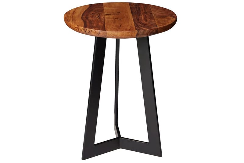 Sido bord Wohnling massivt trä svart metallram rund 35 cm, industriell loftstil 45 cm - 45 cm - Möbler - Bord & matgrupper - Avlastningsbord - Lampbord