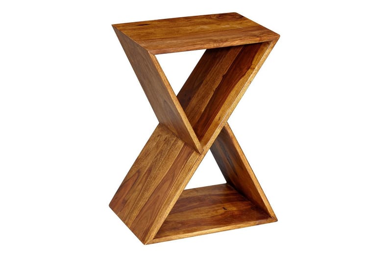 Sido bord Wohnling Massivt trä X-form med förvaringsutrymme lantlig stil - Möbler - Bord & matgrupper - Avlastningsbord - Lampbord