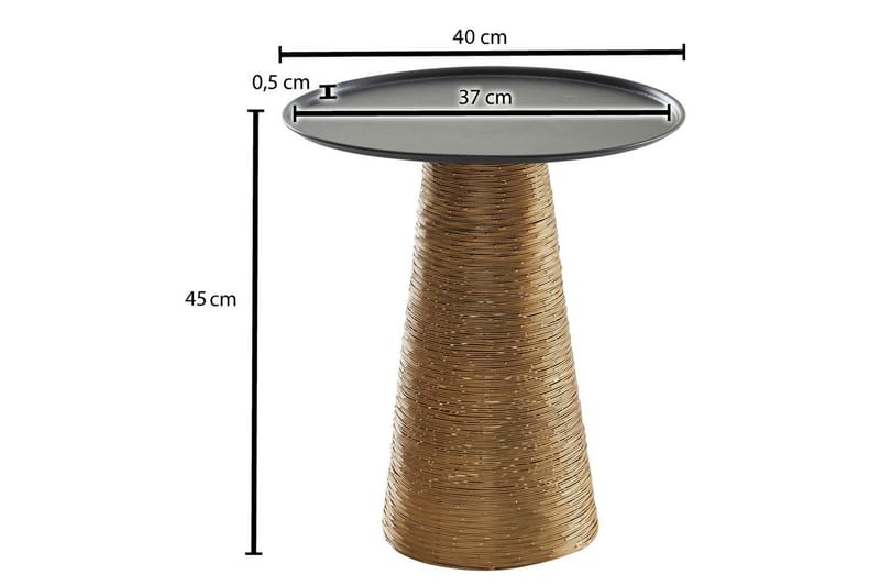 Sido bord Wohnling Metall Rund 40 cm Brickoptik Bordsskiva Modern - Möbler - Bord & matgrupper - Avlastningsbord - Lampbord