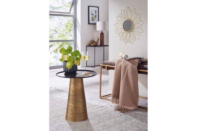 Sido bord Wohnling Metall Rund 40 cm Brickoptik Bordsskiva Modern - Möbler - Bord & matgrupper - Avlastningsbord - Lampbord