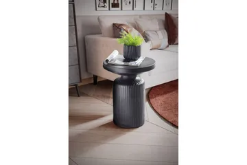 Sido bord Wohnling Metall Rund 40 cm Svart Hamrad Look Industriell - Möbler - Bord & matgrupper - Avlastningsbord - Lampbord