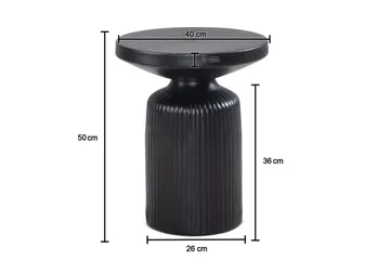 Sido bord Wohnling Metall Rund 40 cm Svart Hamrad Look Industriell - Möbler - Bord & matgrupper - Avlastningsbord - Lampbord