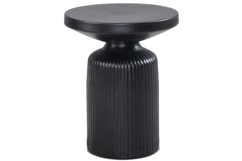 Sido bord Wohnling Metall Rund 40 cm Svart Hamrad Look Industriell, undefined