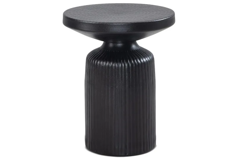 Sido bord Wohnling Metall Rund 40 cm Svart Hamrad Look Industriell, undefined