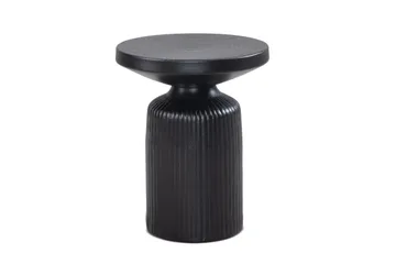 Sido bord Wohnling Metall Rund 40 cm Svart Hamrad Look Industriell - Möbler - Bord & matgrupper - Avlastningsbord - Lampbord