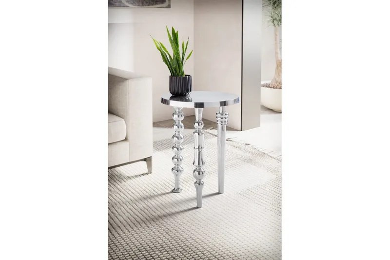 Sido bord Wohnling Metall Rund 44 cm med 3 Olika Ben Modern - Möbler - Bord & matgrupper - Avlastningsbord - Lampbord