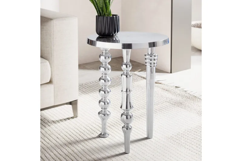 Sido bord Wohnling Metall Rund 44 cm med 3 Olika Ben Modern - Möbler - Bord & matgrupper - Avlastningsbord - Lampbord