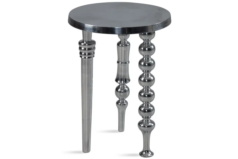 Sido bord Wohnling Metall Rund 44 cm med 3 Olika Ben Modern, undefined