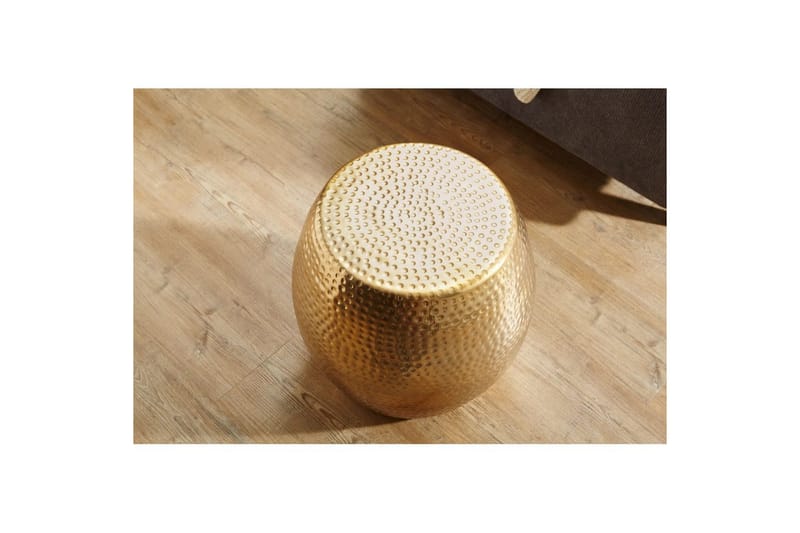 Sido bord Wohnling rund 30 cm, 42 cm höjd, aluminium med hamrat utseende, orientalisk stil Guld - Guld - Möbler - Bord & matgrupper - Avlastningsbord - Lampbord