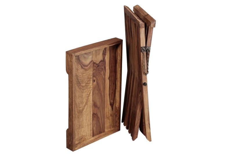 Sido bord Wohnling Rustik massivt trä hopfällbar korsbensdesign lantligt - Möbler - Bord & matgrupper - Avlastningsbord - Brickbord & småbord