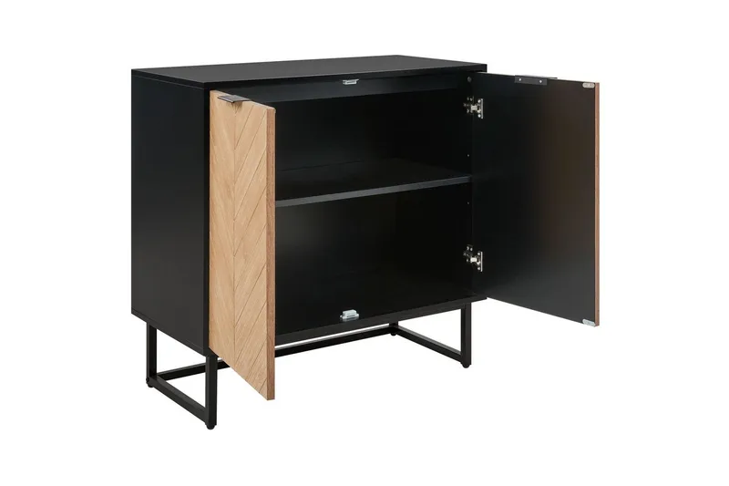 Sidobord Alaska Svart, ljust trä - Svart, ljust trä - Möbler - Bord & matgrupper - Avlastningsbord - Lampbord