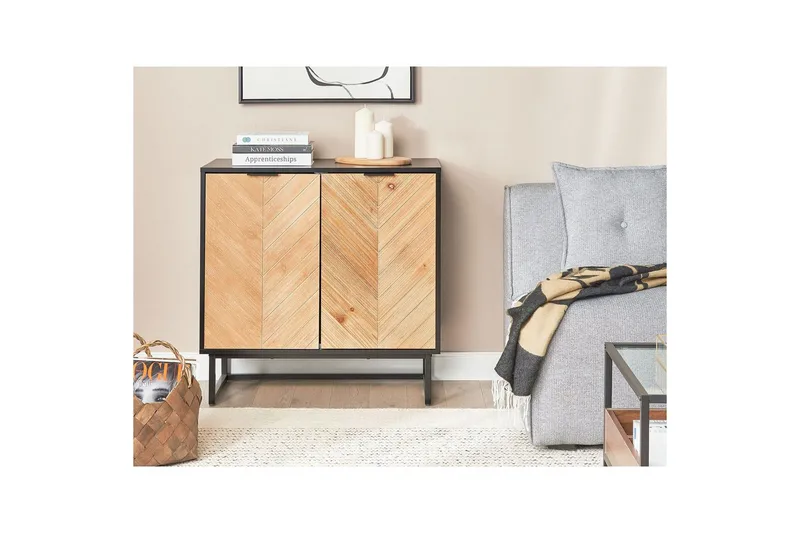 Sidobord Alaska Svart, ljust trä - Svart, ljust trä - Möbler - Bord & matgrupper - Avlastningsbord - Lampbord