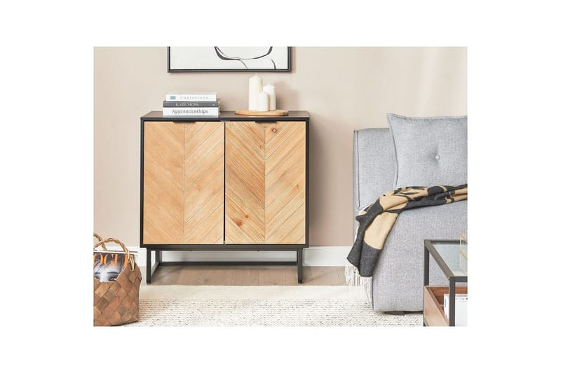 Sidobord Alaska Svart, ljust trä - Svart, ljust trä - Möbler - Bord & matgrupper - Avlastningsbord - Lampbord