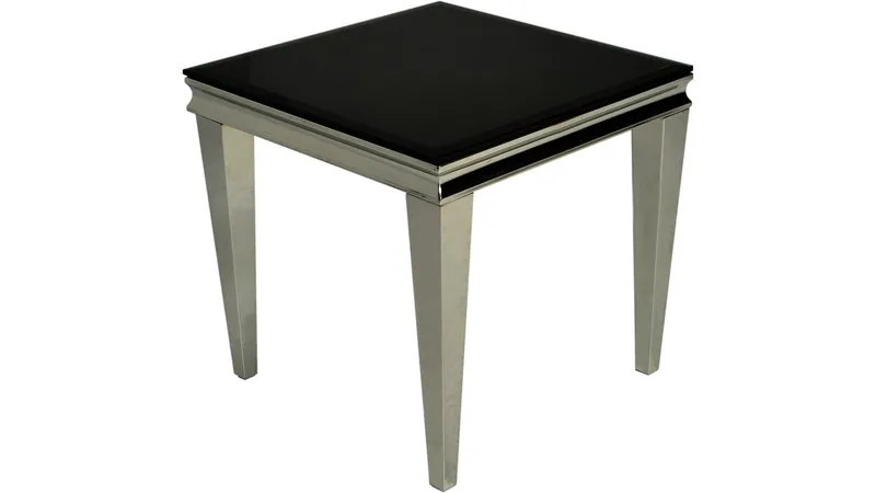 Sidobord Andvik 60x60x57 cm, Svart glas