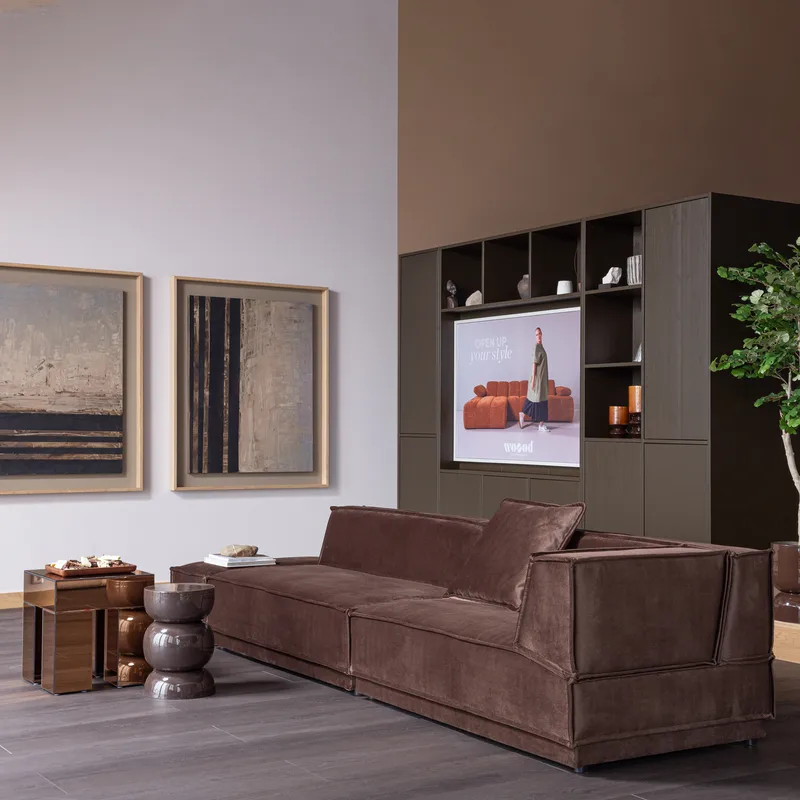 Sidobord Breno 30 cm, Mörkbrun