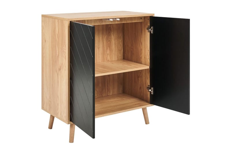 Sidobord Bristow Svart, ljust trä - Svart, ljust trä - Möbler - Bord & matgrupper - Avlastningsbord - Lampbord