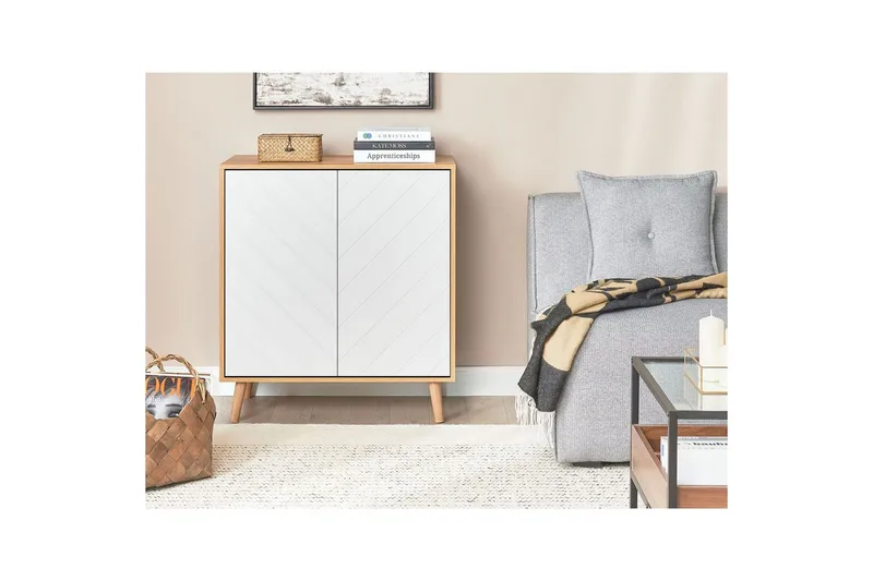 Sidobord Bristow Vit, ljust trä - Vit, ljust trä - Möbler - Bord & matgrupper - Avlastningsbord - Lampbord