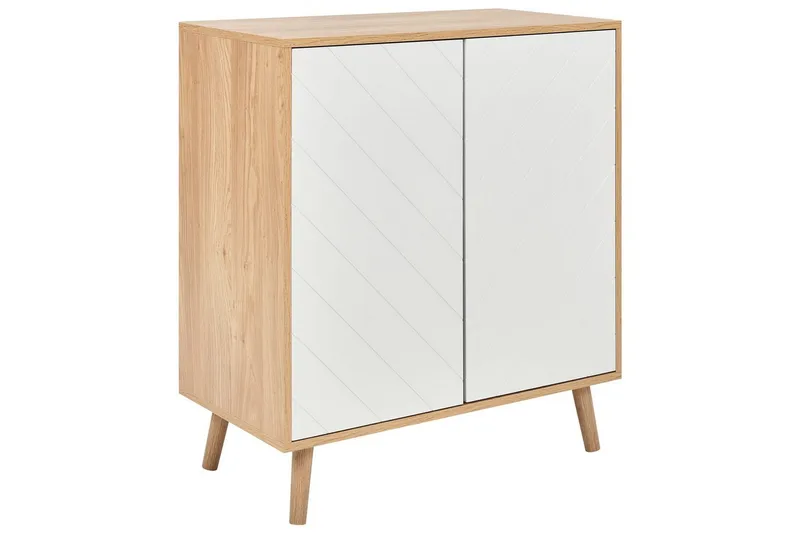 Sidobord Bristow Vit, ljust trä, Vit, ljust trä