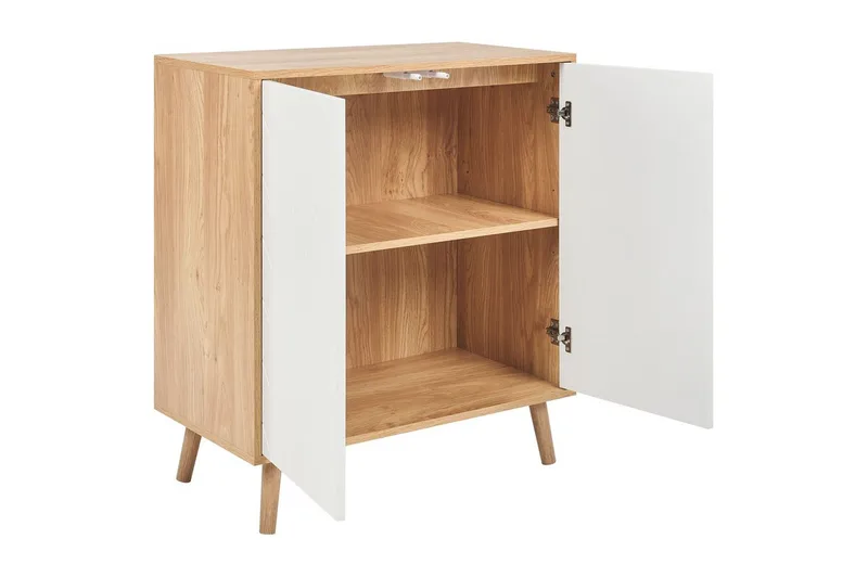Sidobord Bristow Vit, ljust trä - Vit, ljust trä - Möbler - Bord & matgrupper - Avlastningsbord - Lampbord