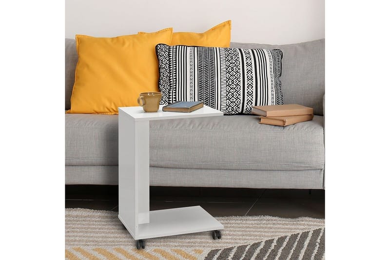 Sidobord Edwars Diamant / Vit - Vit - Möbler - Bord & matgrupper - Avlastningsbord - Lampbord