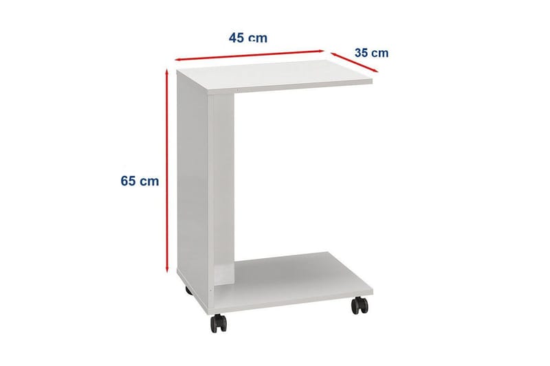 Sidobord Edwars Diamant / Vit - Vit - Möbler - Bord & matgrupper - Avlastningsbord - Lampbord