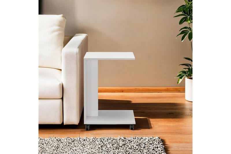 Sidobord Edwars Diamant / Vit - Vit - Möbler - Bord & matgrupper - Avlastningsbord - Lampbord