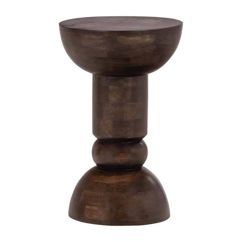 Sidobord Emel 40 cm Rund, Mörkbrun