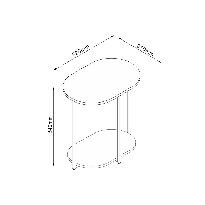 Sidobord Hannes 52x35x54 cm Rustik melamin - brun - Möbler - Bord & matgrupper - Avlastningsbord - Lampbord