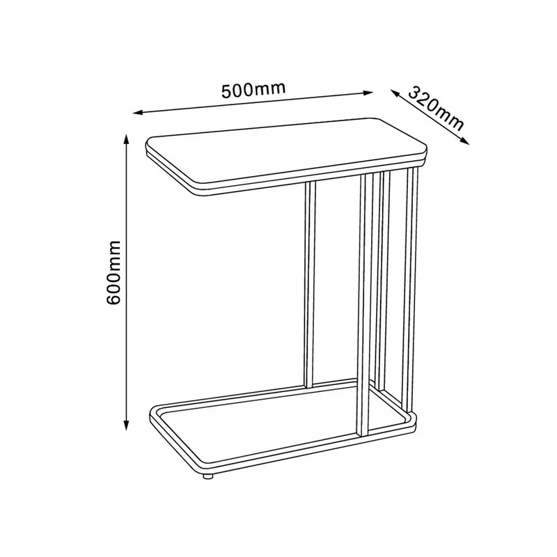 Sidobord Hedvig 50x32x60 cm - ask/svart - Möbler - Bord & matgrupper - Avlastningsbord - Lampbord
