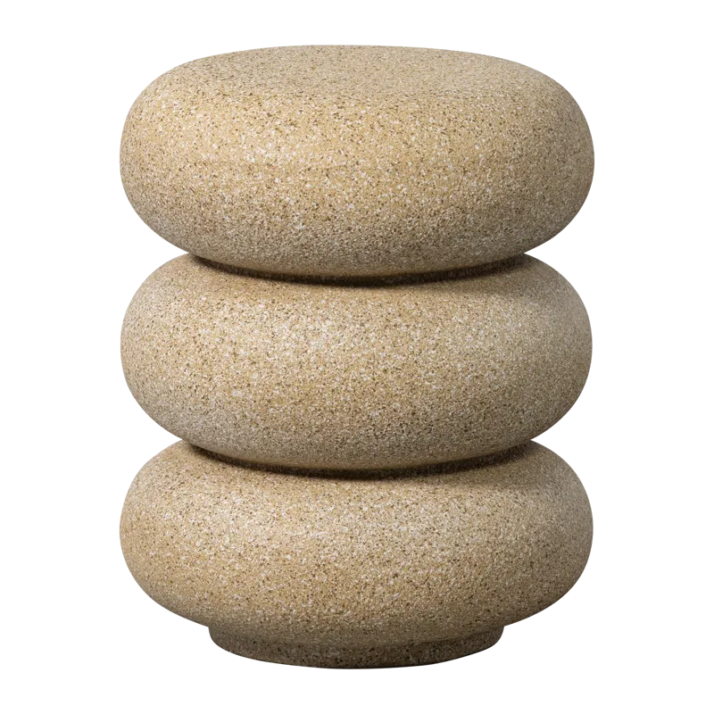 Sidobord Laurel 40 cm Rund, Beige