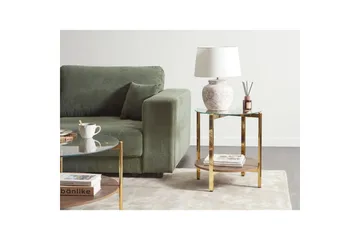 Sidobord Lovell Guld, mörkt trä - Guld, mörkt trä - Möbler - Bord & matgrupper - Avlastningsbord - Lampbord