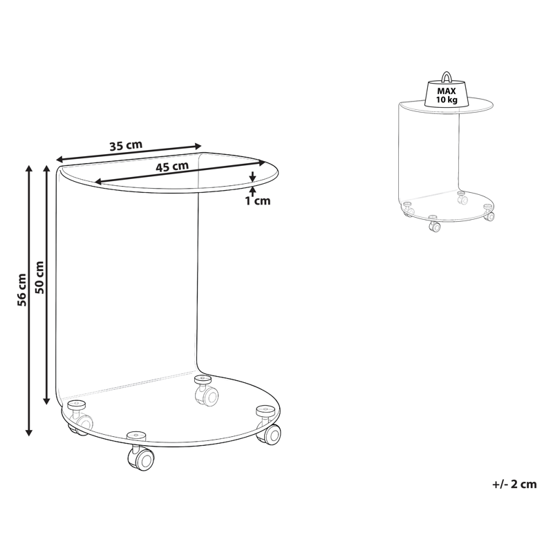 Sidobord Minto - Transparent - Möbler - Bord & matgrupper - Avlastningsbord - Lampbord