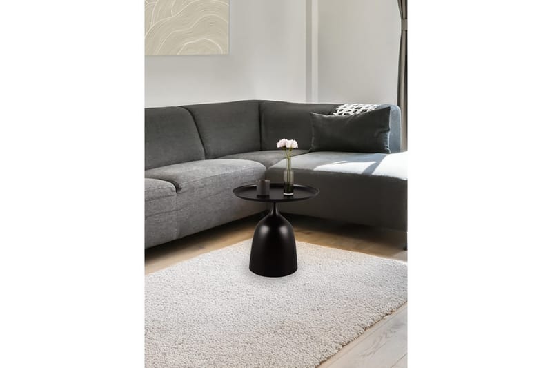 Sidobord Mirrors & More Mona Ø 48 x 46 cm, Svart - Ø 48 x 46 cm, Svart - Möbler - Bord & matgrupper - Avlastningsbord - Lampbord