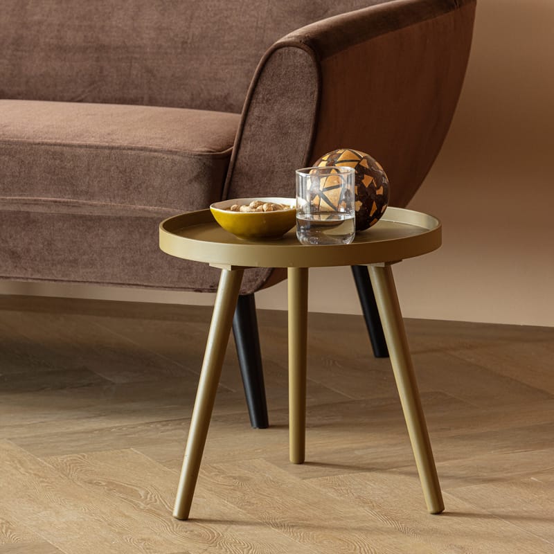 Sidobord Sasha 41 cm Rund - Honungsgul - Möbler - Bord & matgrupper - Avlastningsbord - Lampbord