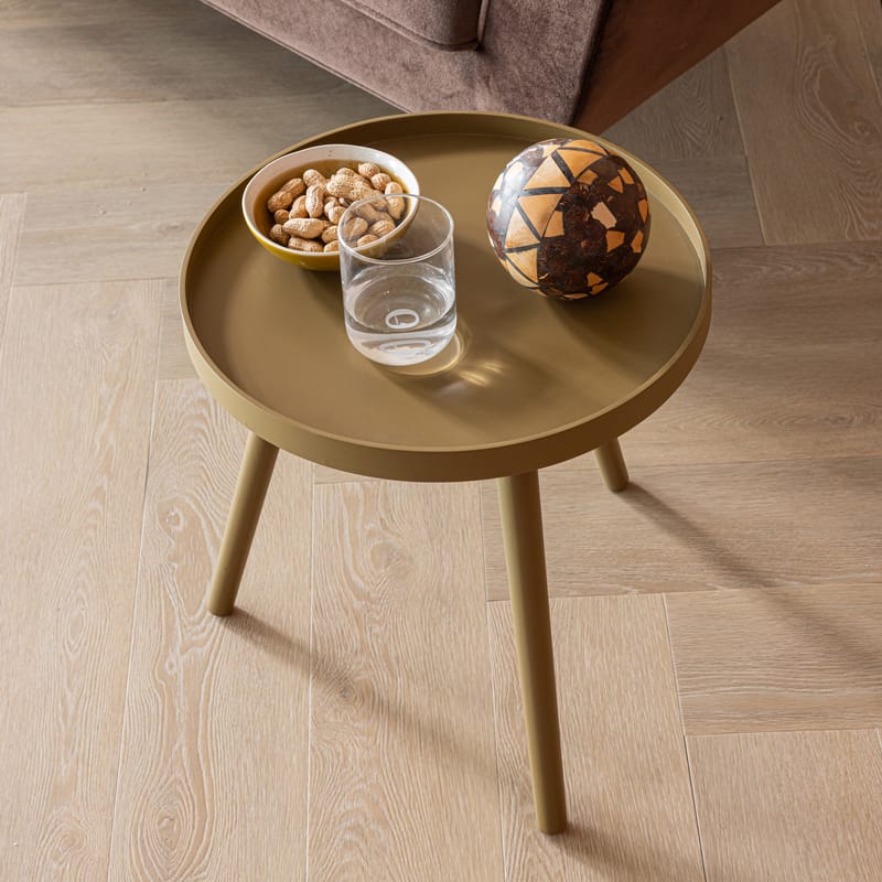 Sidobord Sasha 41 cm Rund - Honungsgul - Möbler - Bord & matgrupper - Avlastningsbord - Lampbord