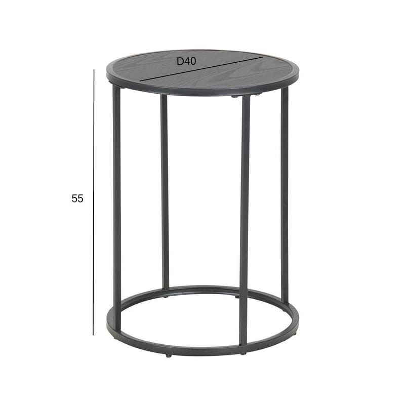 Sidobord Seaford D40x55 cm - svart - Möbler - Bord & matgrupper - Avlastningsbord - Lampbord