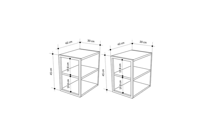Sidobord Set Kelinmoor Ljus Mocha - Ljus Mocha - Möbler - Bord & matgrupper - Avlastningsbord - Lampbord