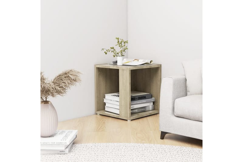 Sidobord sonoma-ek 33x33x34,5 cm spånskiva - Brun - Möbler - Bord & matgrupper - Avlastningsbord - Lampbord