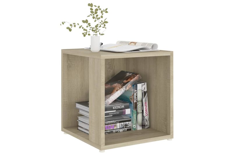 Sidobord sonoma-ek 33x33x34,5 cm spånskiva - Brun - Möbler - Bord & matgrupper - Avlastningsbord - Lampbord