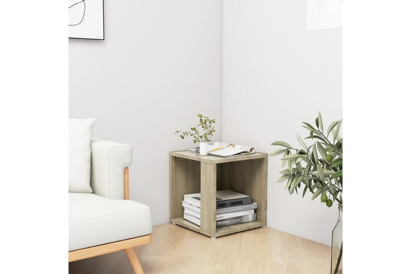Sidobord sonoma-ek 33x33x34,5 cm spånskiva - Brun - Möbler - Bord & matgrupper - Avlastningsbord - Lampbord