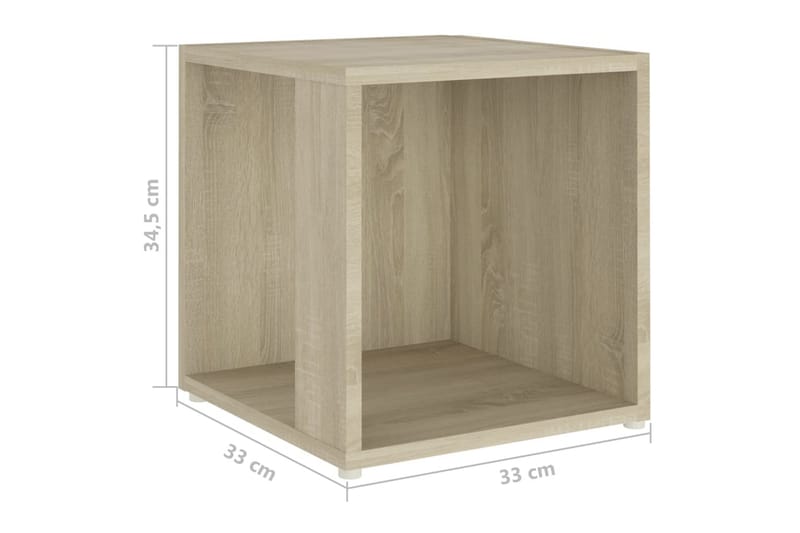 Sidobord sonoma-ek 33x33x34,5 cm spånskiva - Brun - Möbler - Bord & matgrupper - Avlastningsbord - Lampbord
