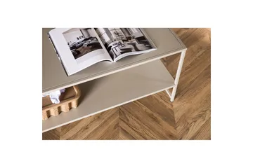Sidobord Staal - Beige, 102x43x45 - Möbler - Bord & matgrupper - Avlastningsbord - Lampbord